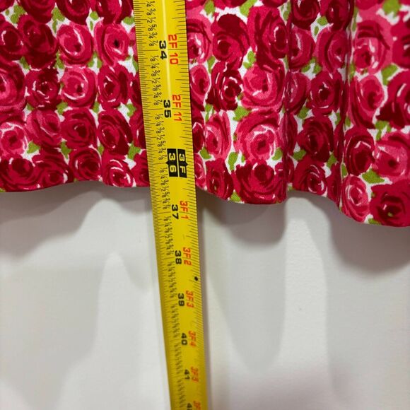Maggie London Red Roses Fit Flare Dress 6 Tea Party Garden Mothers Day Easter - Picture 4 of 10